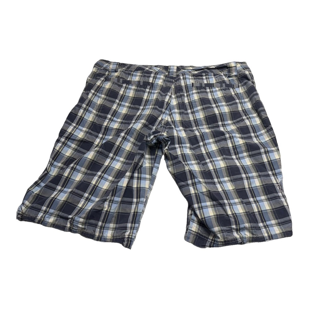 Columbia Mens Cargo Shorts Size 40 Blue Plaid Cotton - Picture 3 of 8